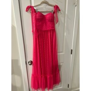 Long Pink Maxi Dress Gown Pink Sz L Spring Summer Easter Prom